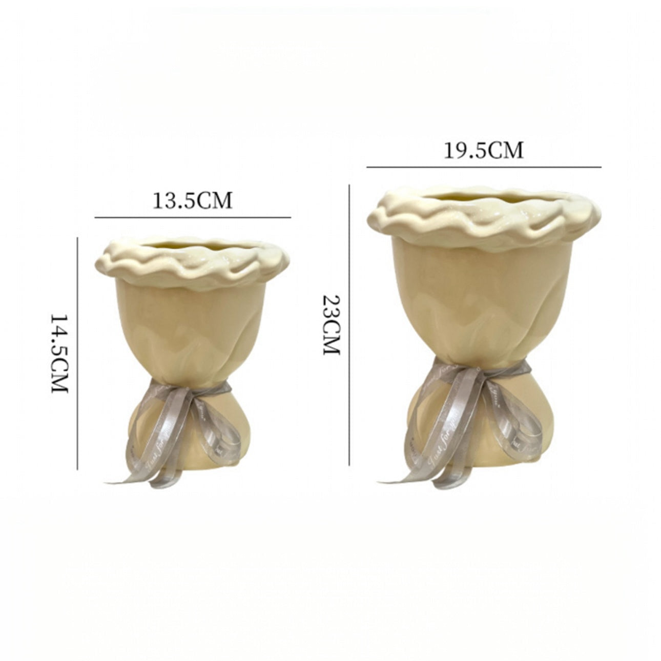 Ruffle Edge Ceramic Vase