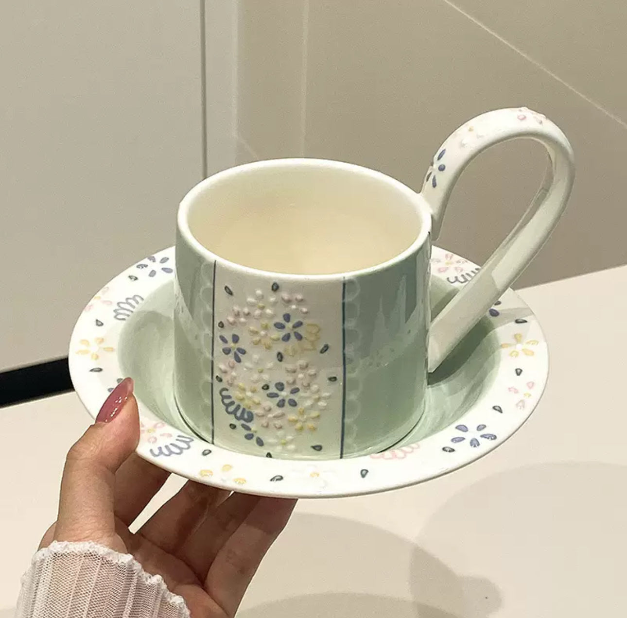 Pastel Bloom Cup & Saucer Set