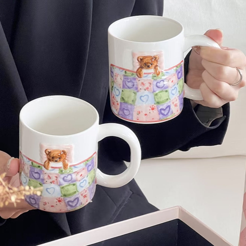 Teddy Mug – Patchwork Pastel