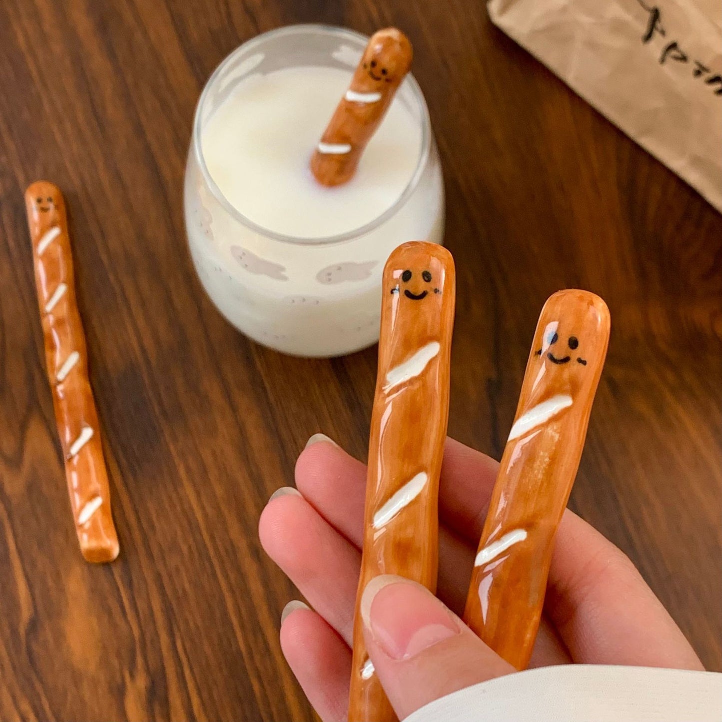 Smiley Baguette Stir Sticks