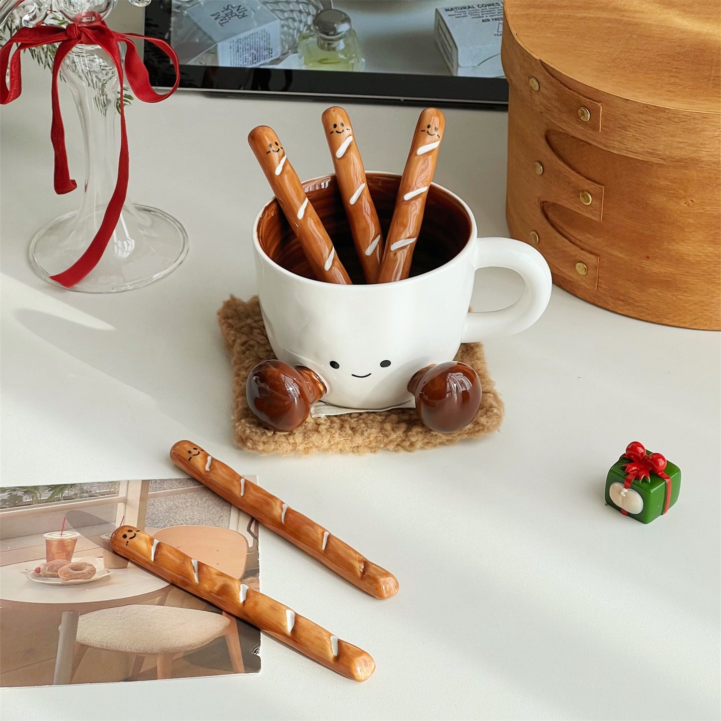 Smiley Baguette Stir Sticks