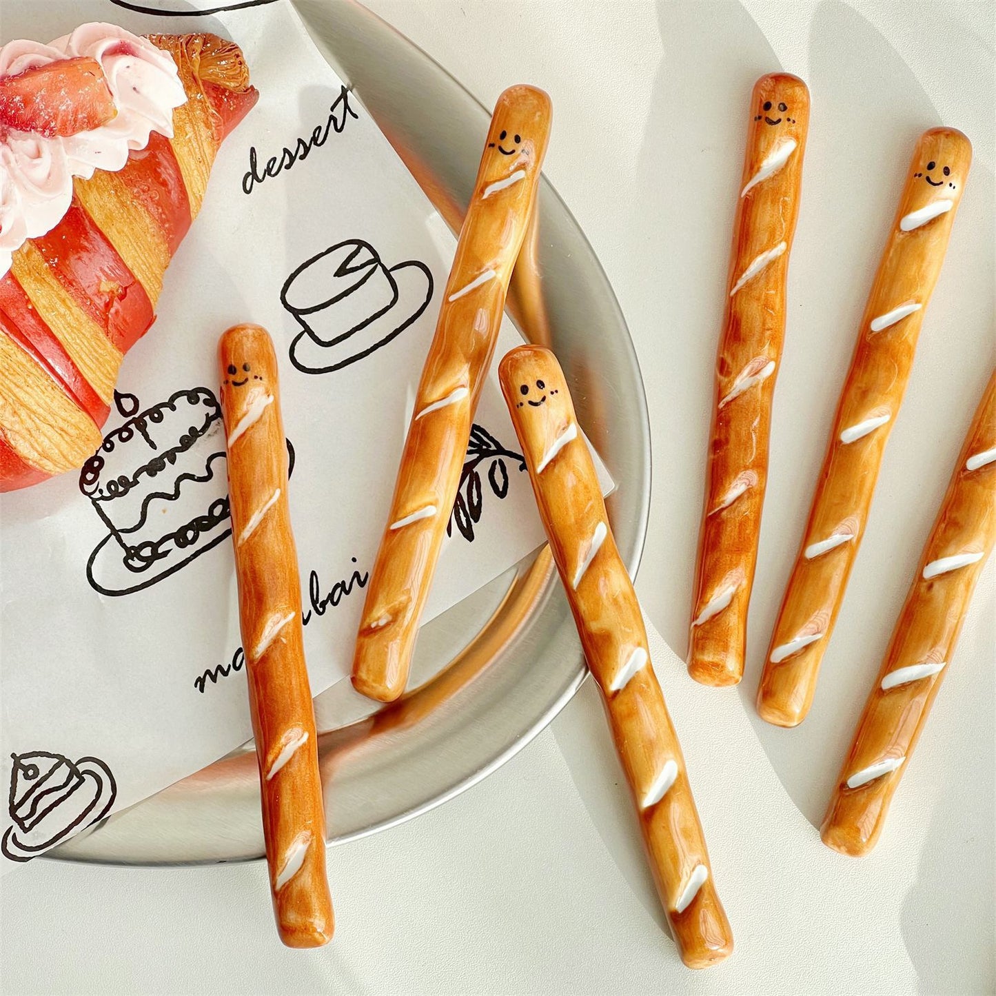 Smiley Baguette Stir Sticks