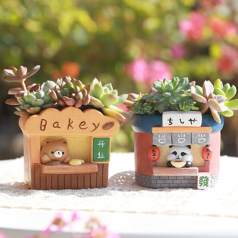 succulent bakery Mini Scenery Succulent Planters – Bakery &Ramen Shop