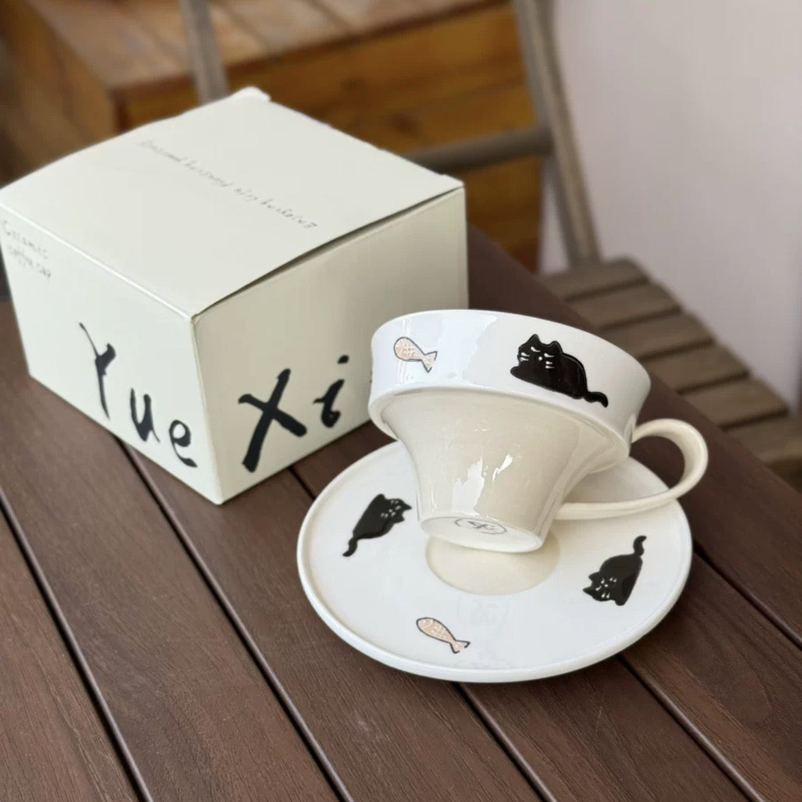 Paws & Whiskers - Ceramic Mug & Saucer Set