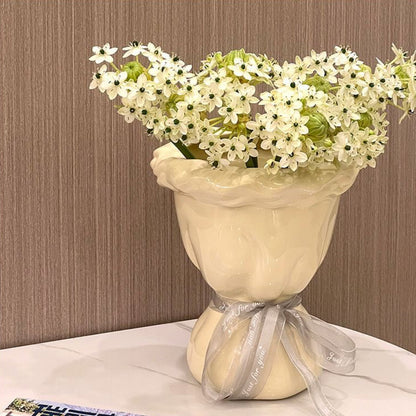 Ruffle Edge Ceramic Vase