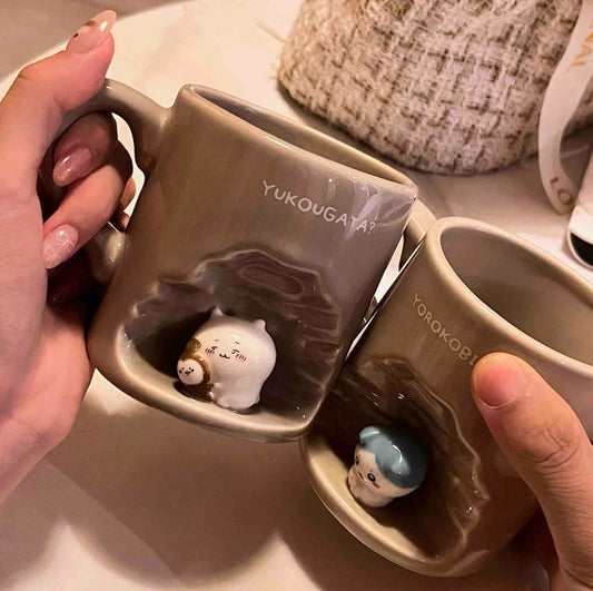 Chiikawa “Cave Friends” Mug | YUKOUGATA? & YOROKOBIGANAI