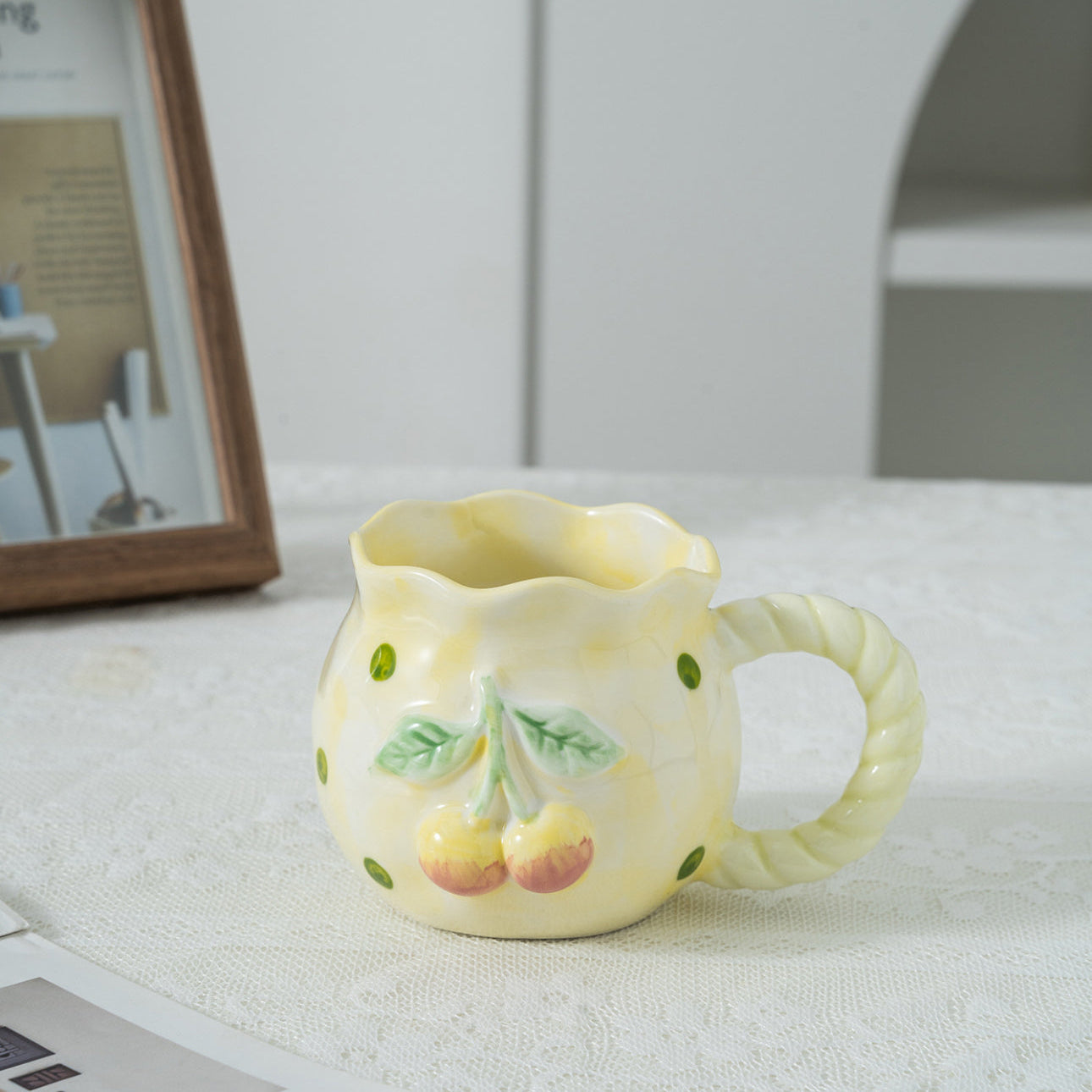 Vintage Cherry Ceramic Mug