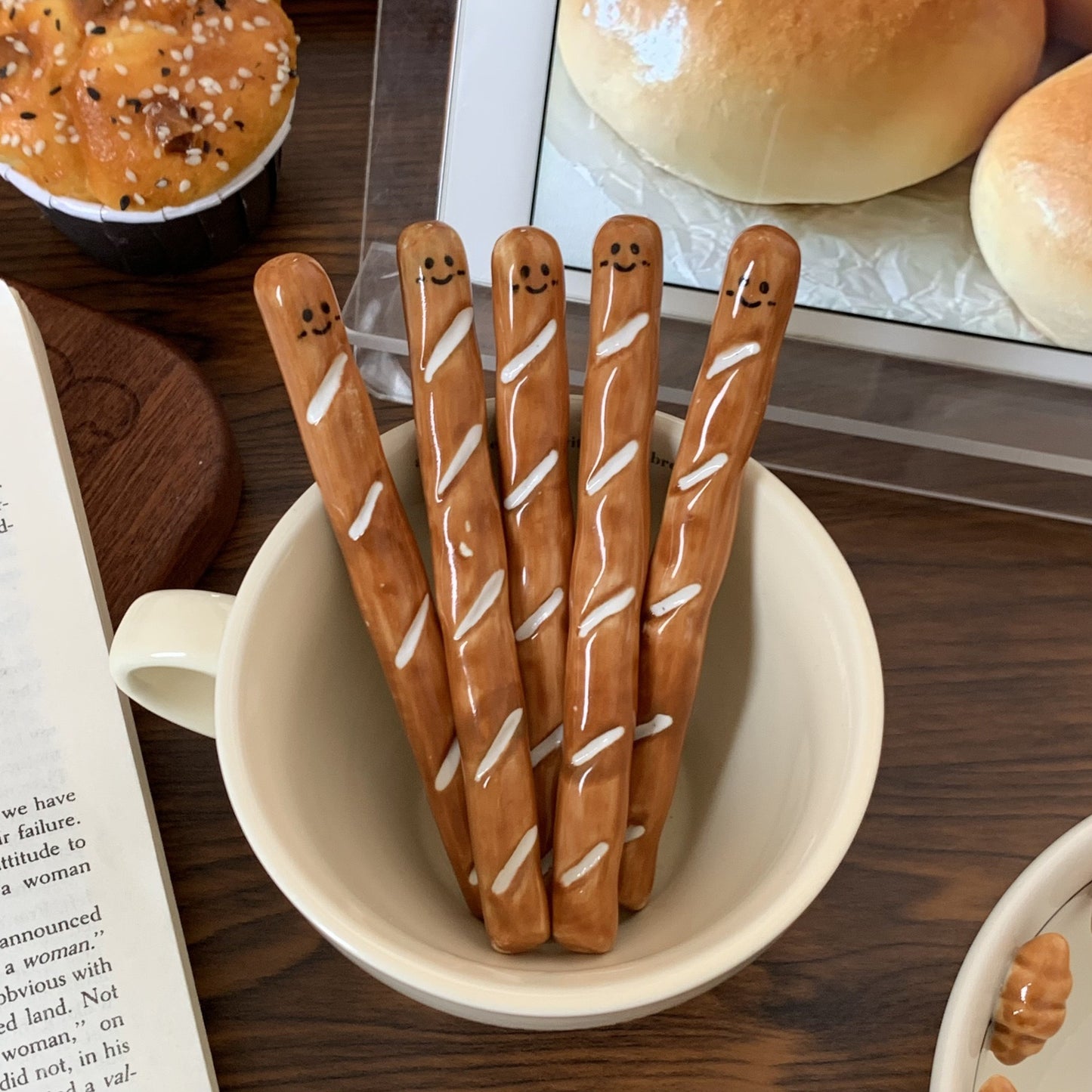 Smiley Baguette Stir Sticks