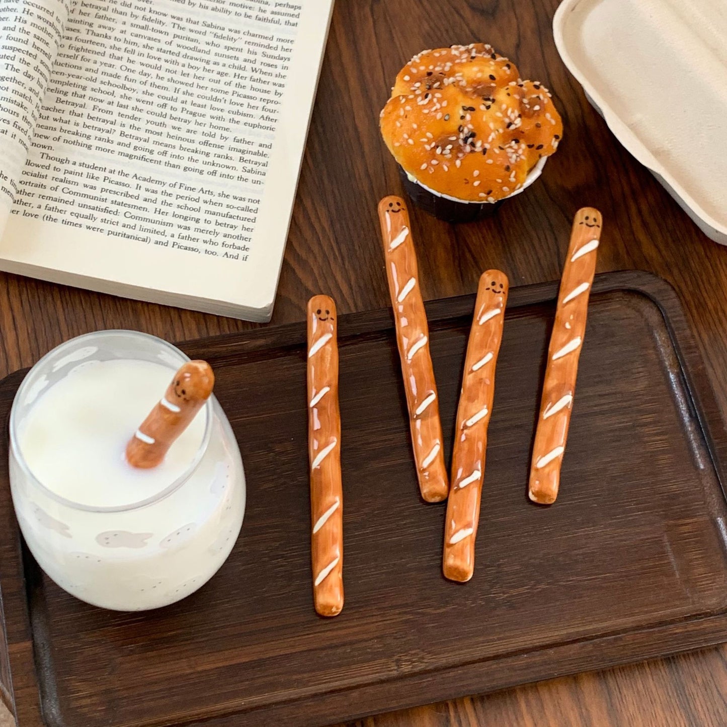 Smiley Baguette Stir Sticks
