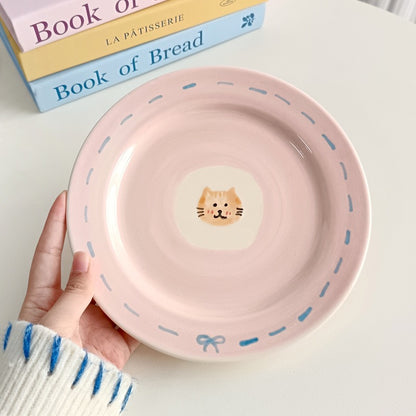Pink Cat Mug & Plate Set